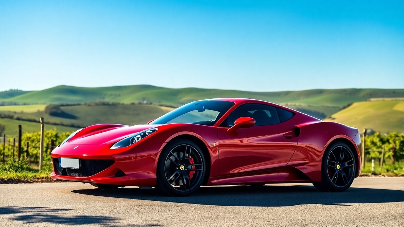 Voiture de sport rouge en Alsace