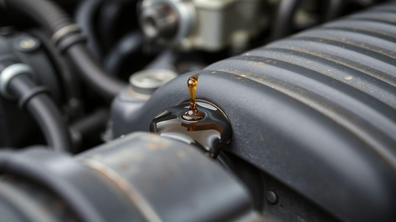 Chrysler engine with an oil leak