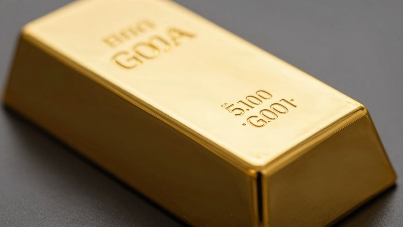 Shiny gold ingot with luminous reflections.
