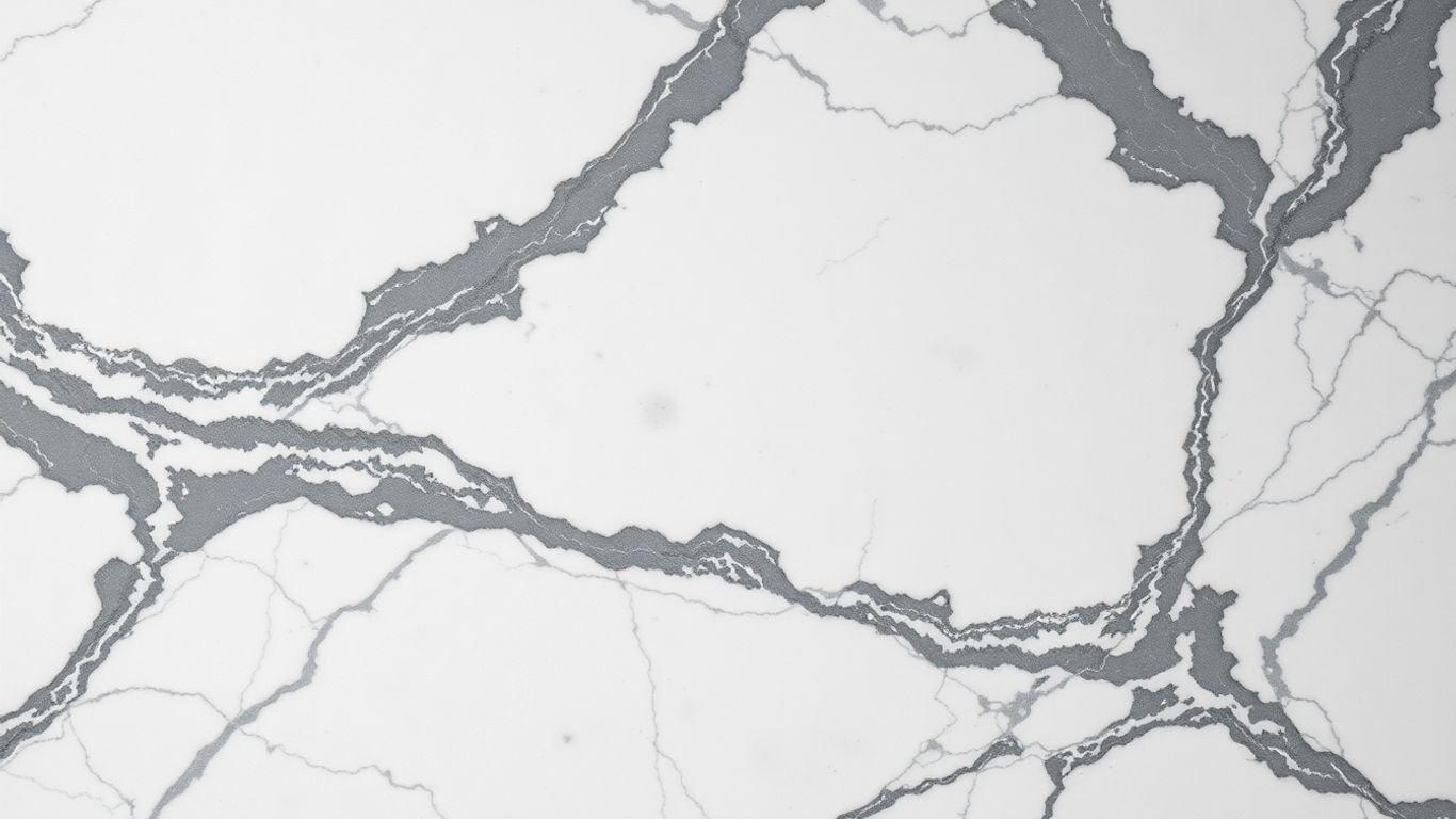 Polished Italian Statuary marble slab with grey veins.