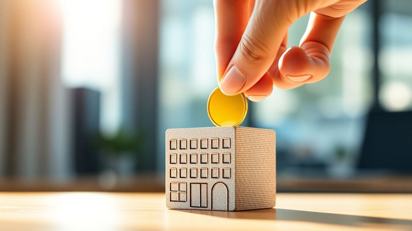 Mâini cu monede de aur și o pușculiță.