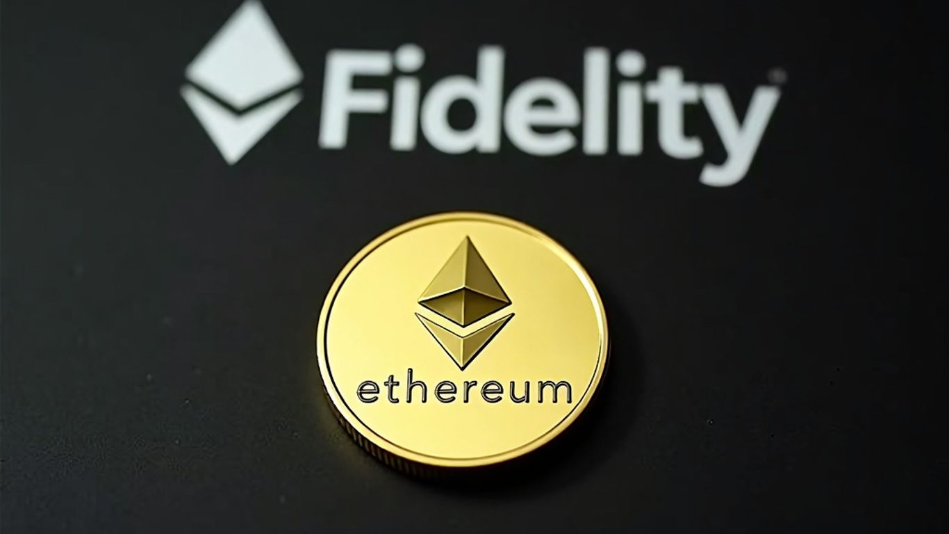 Fidelity logo and Ethereum coin