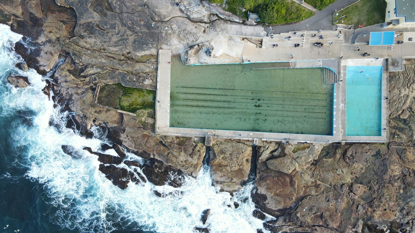aerial view of beach shore