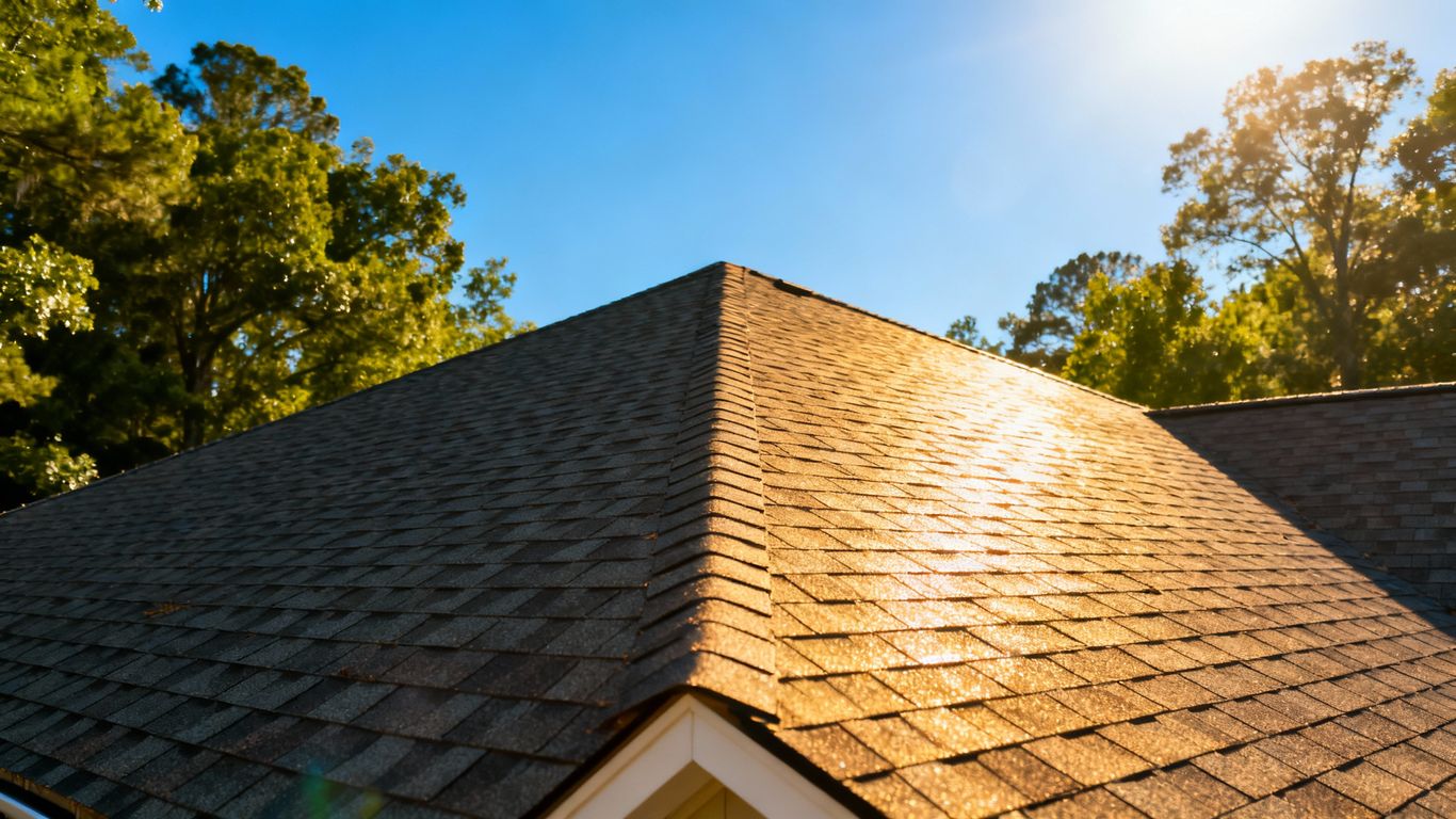 Augusta rooftop ready for spring with clear skies.