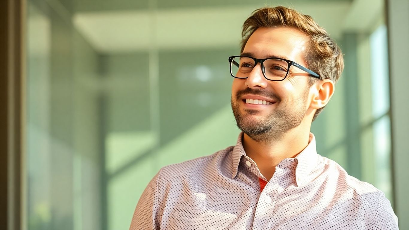 Man wearing a stylish casual Friday shirt.