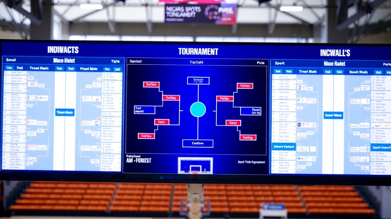 Sportturnierplan mit Spielplänen und Ergebnissen