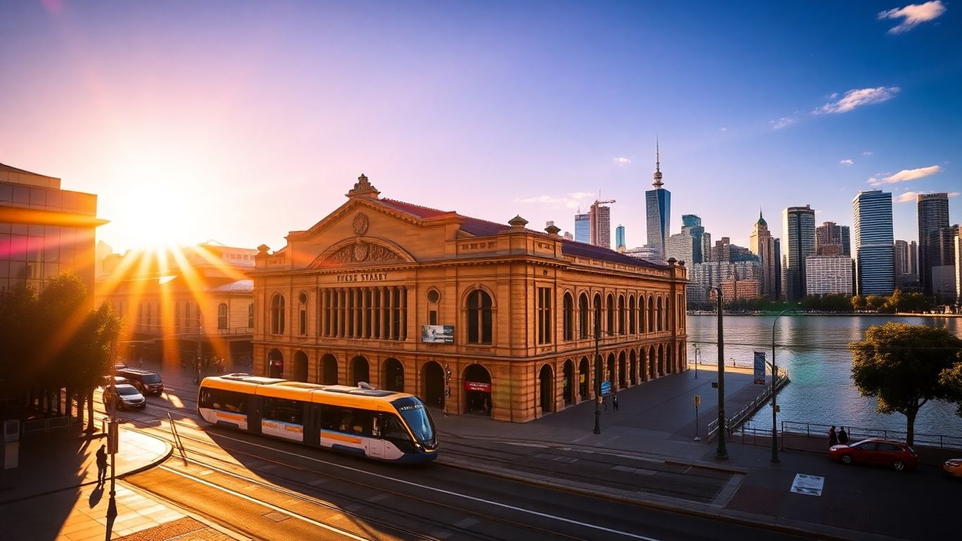 Melbourne city skyline and Flinders Street Station