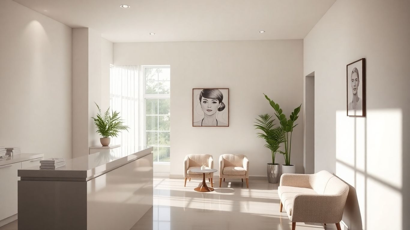 Modern aesthetic clinic interior with natural light.