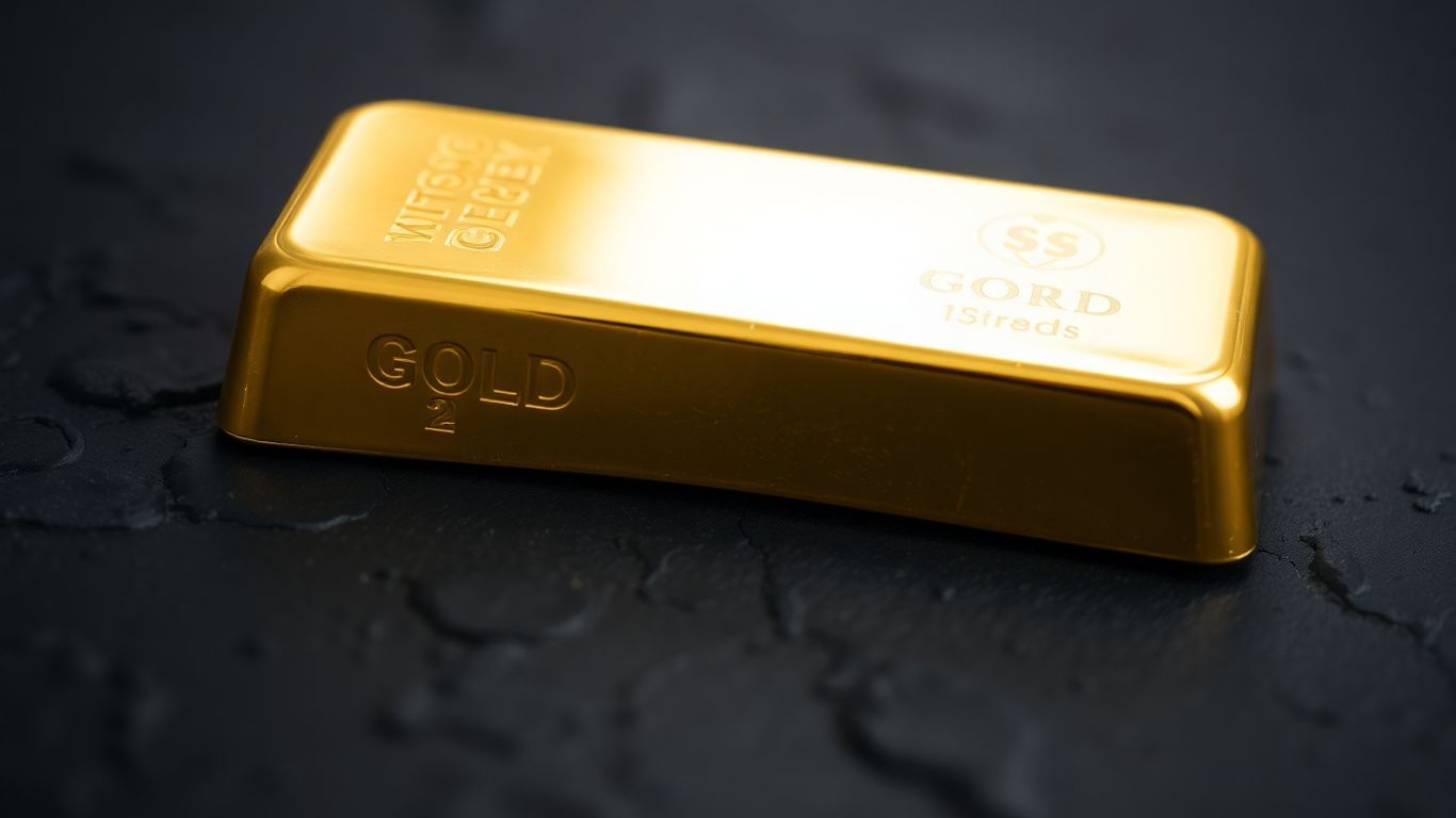 深色背景上閃亮的金條。