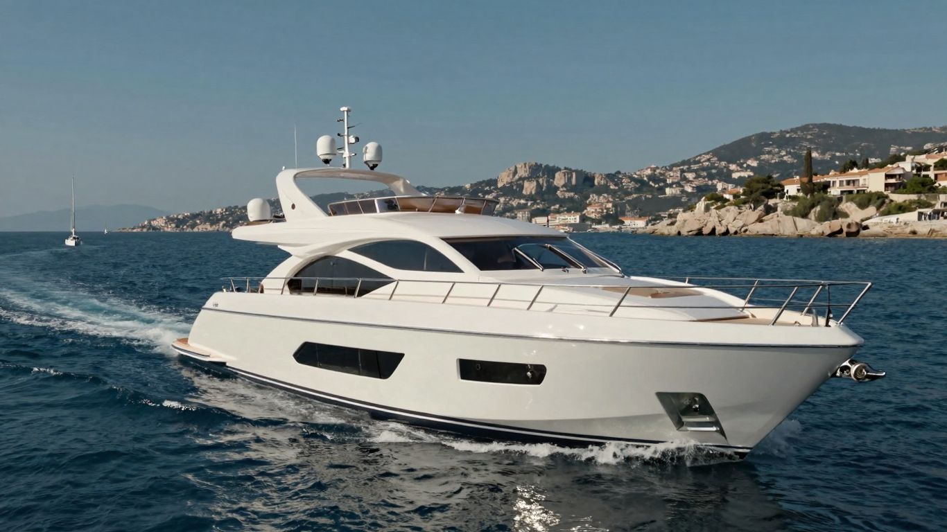 Luxury yacht sailing on the Cote d'Azur.