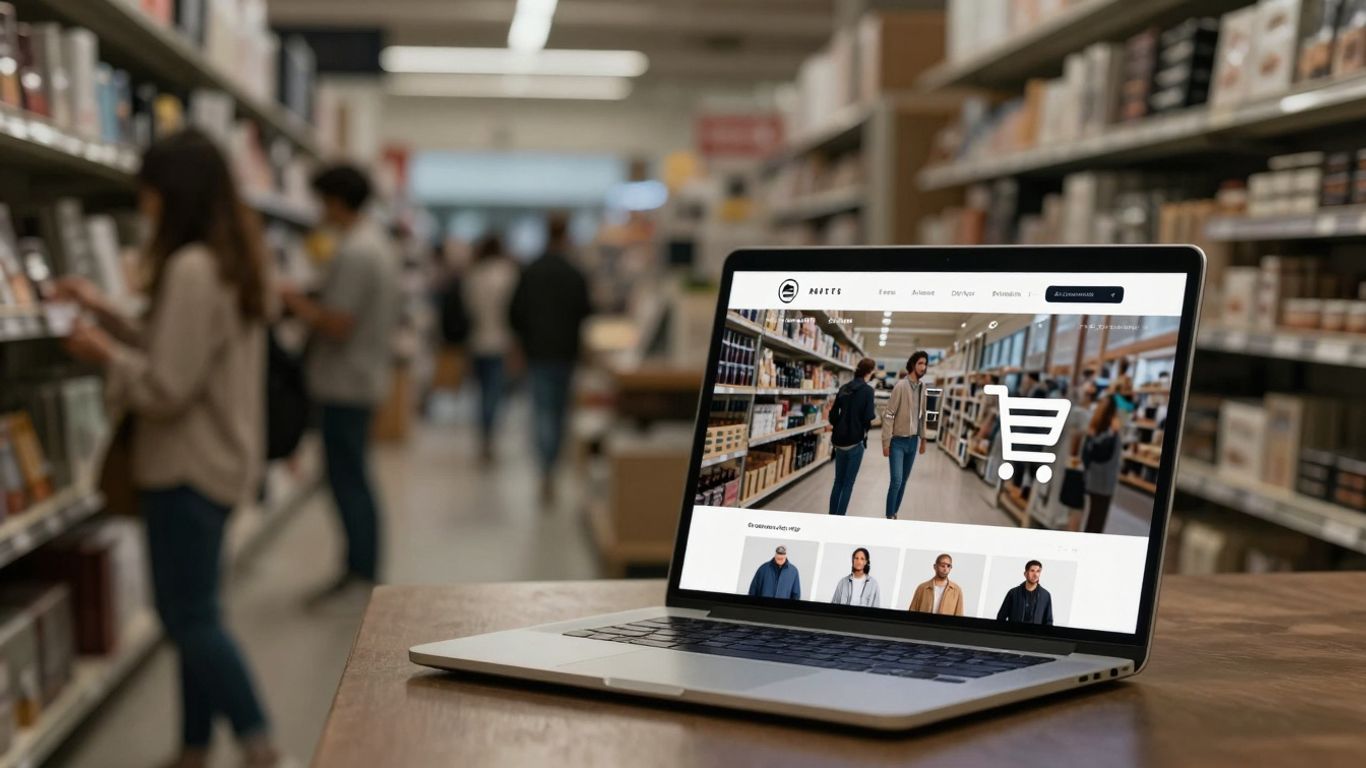 Ecommerce website versus retail store comparison