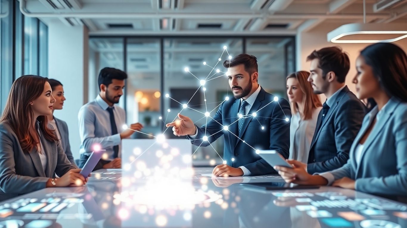 AI lead qualification process visualization.