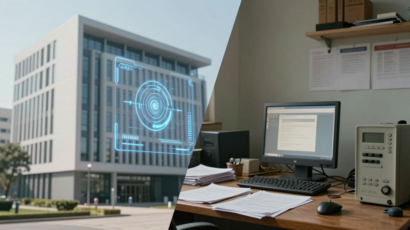 Contrast digitalizare administrație publică: modern versus tradițional.