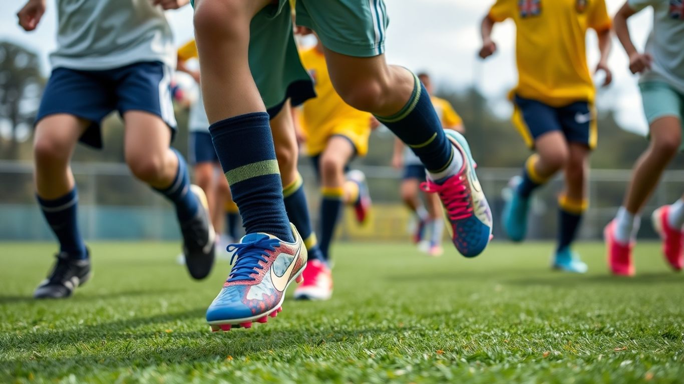 Young Aussie soccer players wearing new Nike shoes