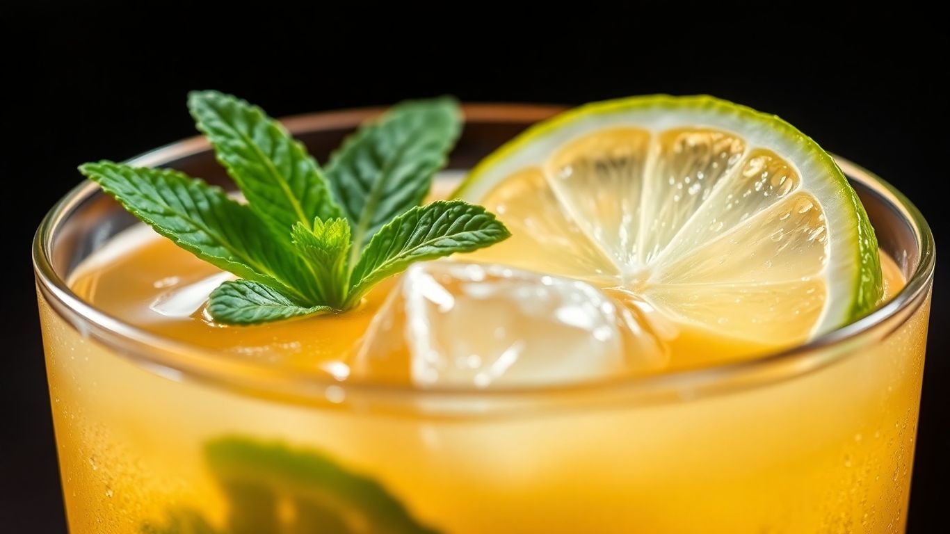 Cocktail clássico com guarnição fresca e elegante.