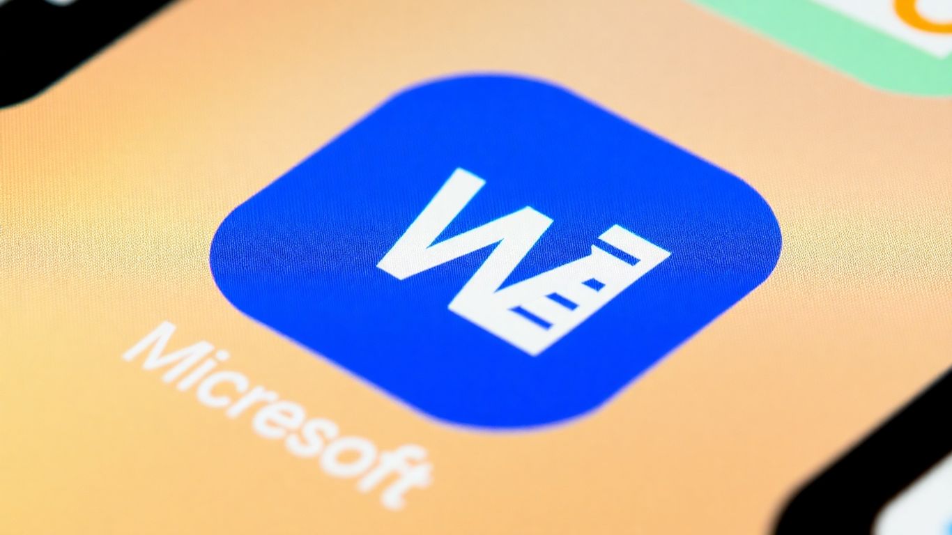 Microsoft Word app icon on an iPhone.