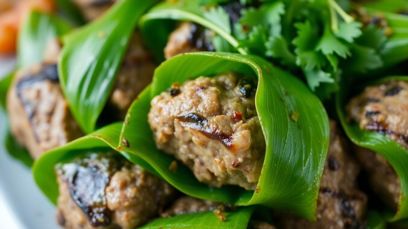 Grilled Bo La Lot with fresh herbs