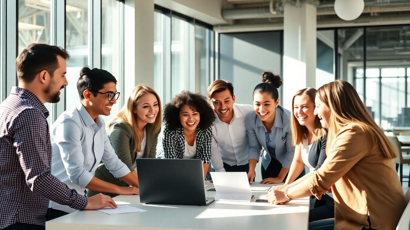 Team building activity fostering collaboration and positive company culture.