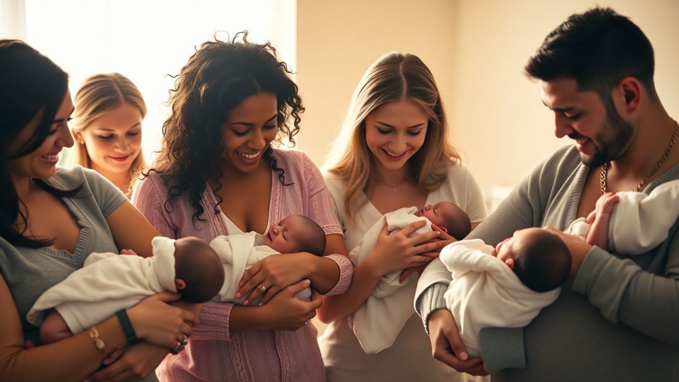 Famille heureuse avec un nouveau-né.