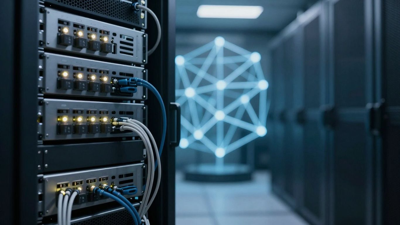 Server room with resilient network infrastructure