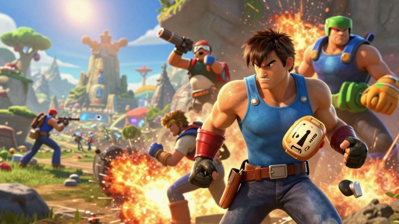 Collage of memorable 2014 video game characters and action scenes.