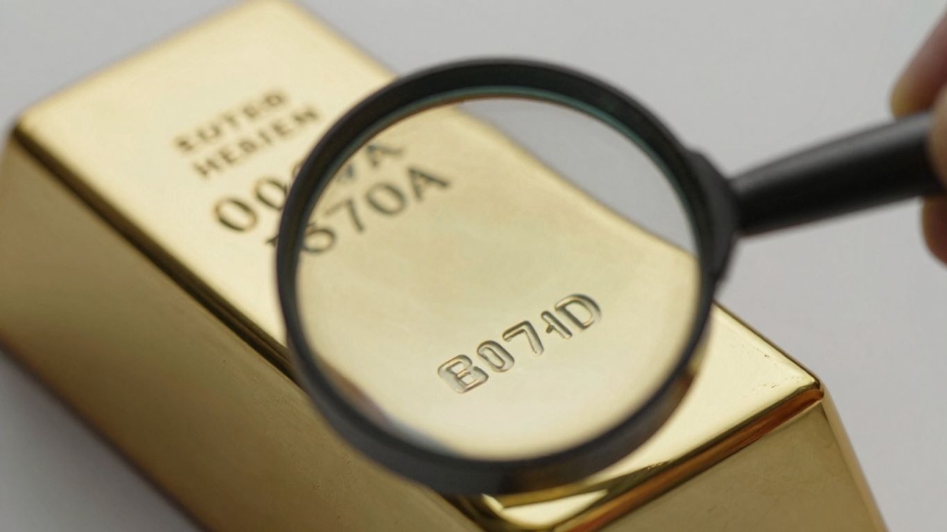 Gold ingot under a magnifying glass to calculate the break-even point.