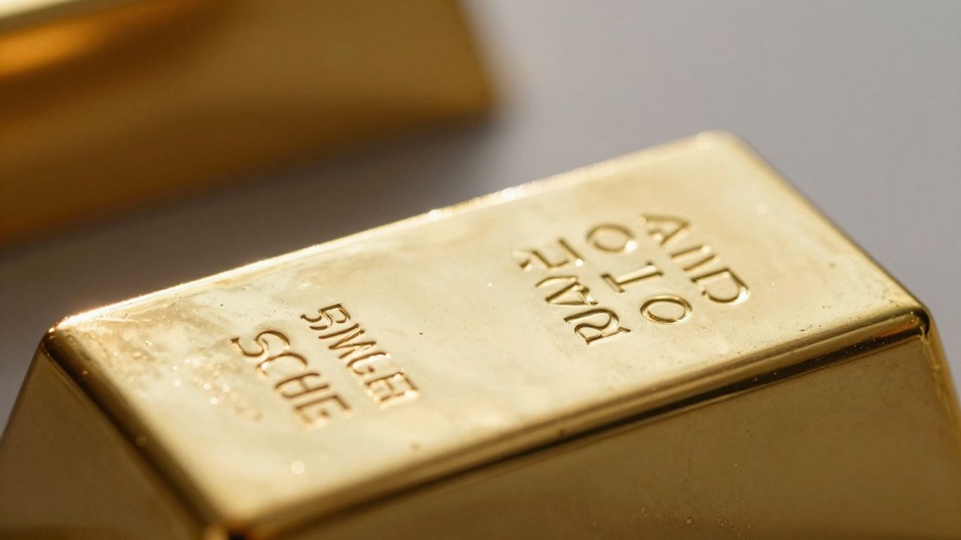 金錠在燈光下閃閃發光。
