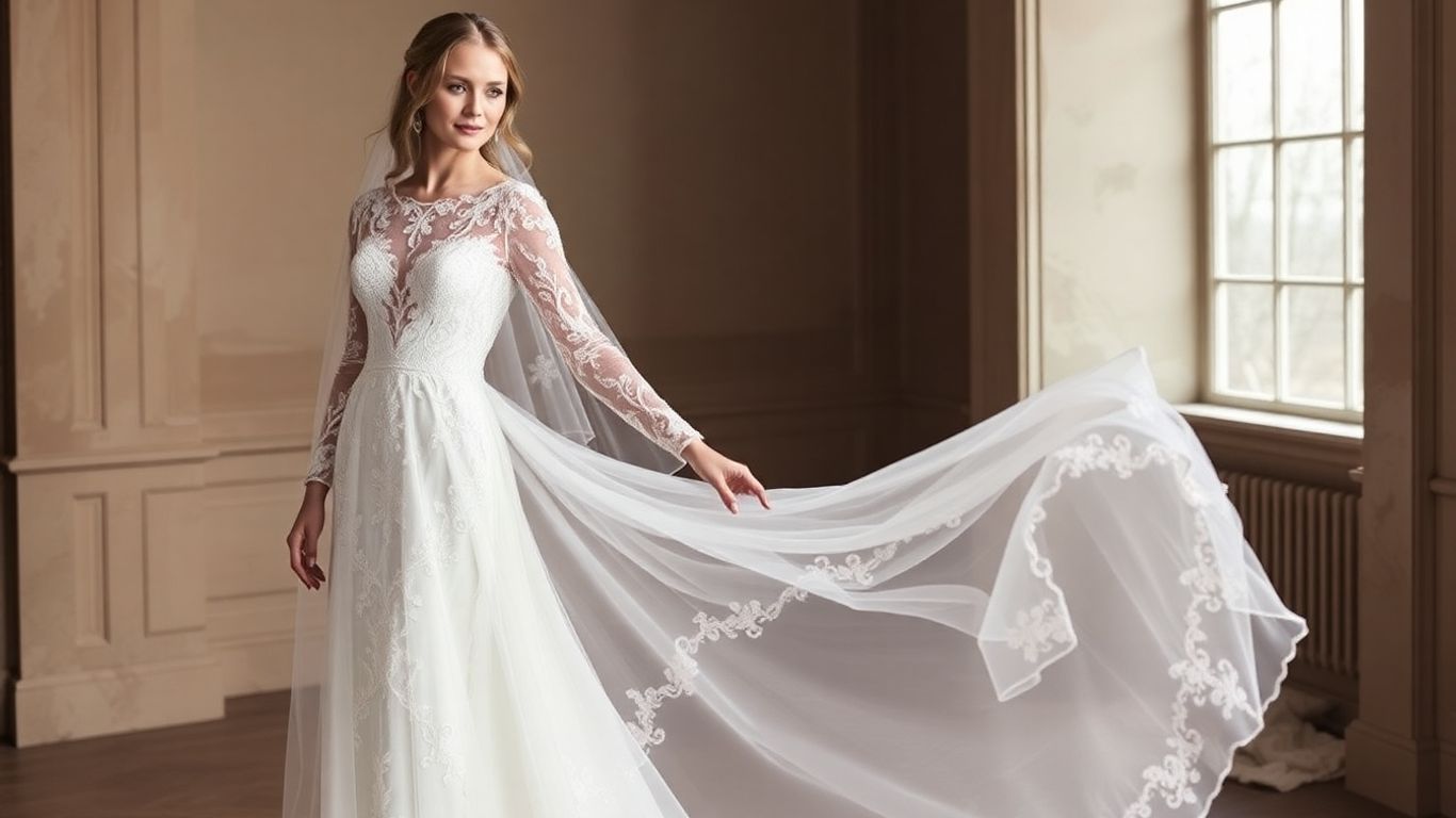 Justin Alexander Fisher Gown for winter wedding