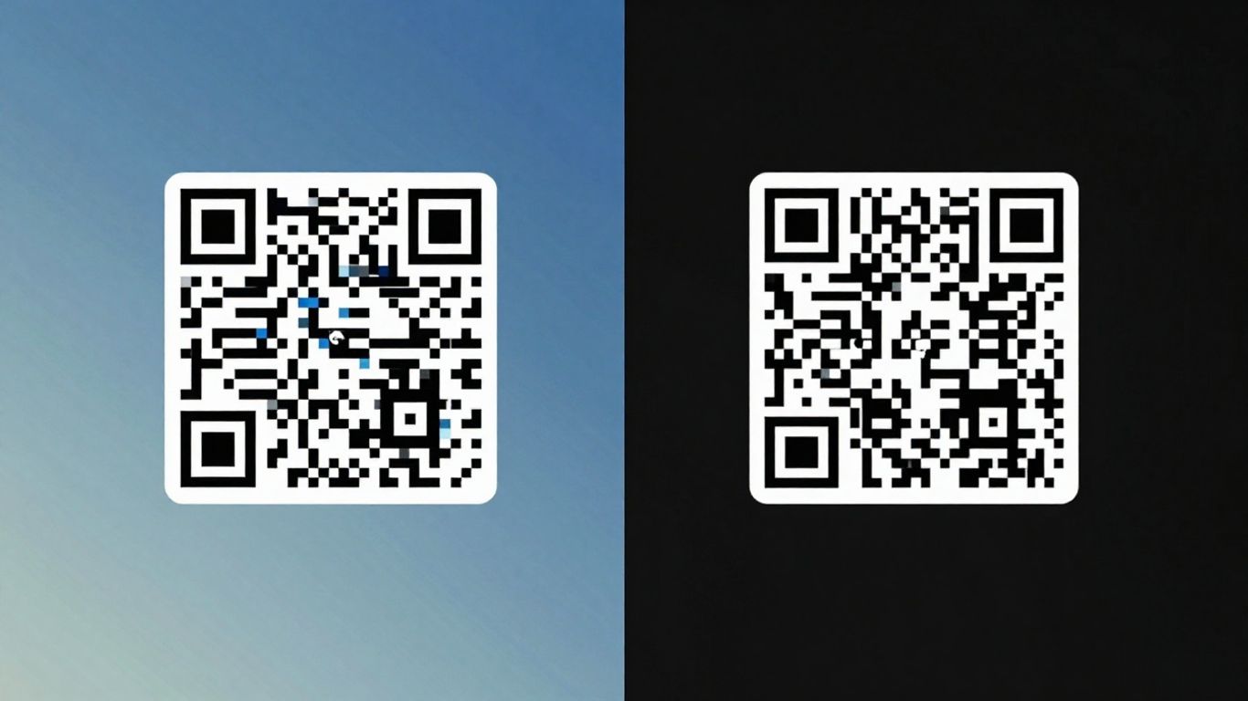Comparison of two dynamic QR code designs.