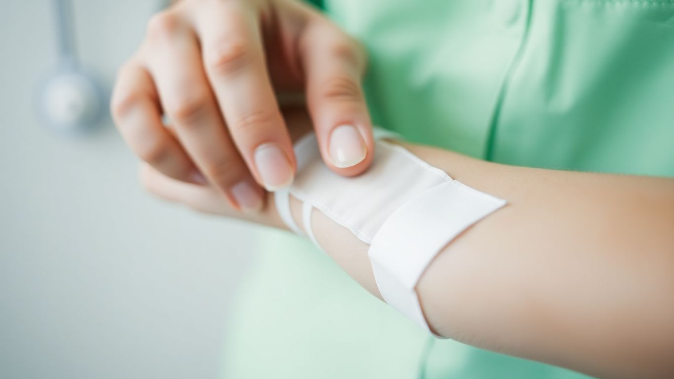 Burn injury victim receiving medical care