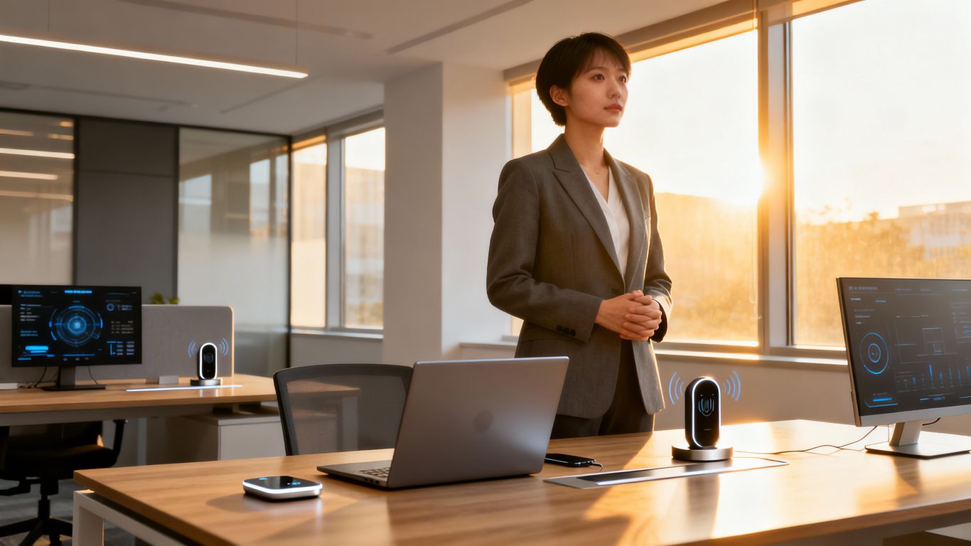 Small business owner looking towards future with IT managed services.