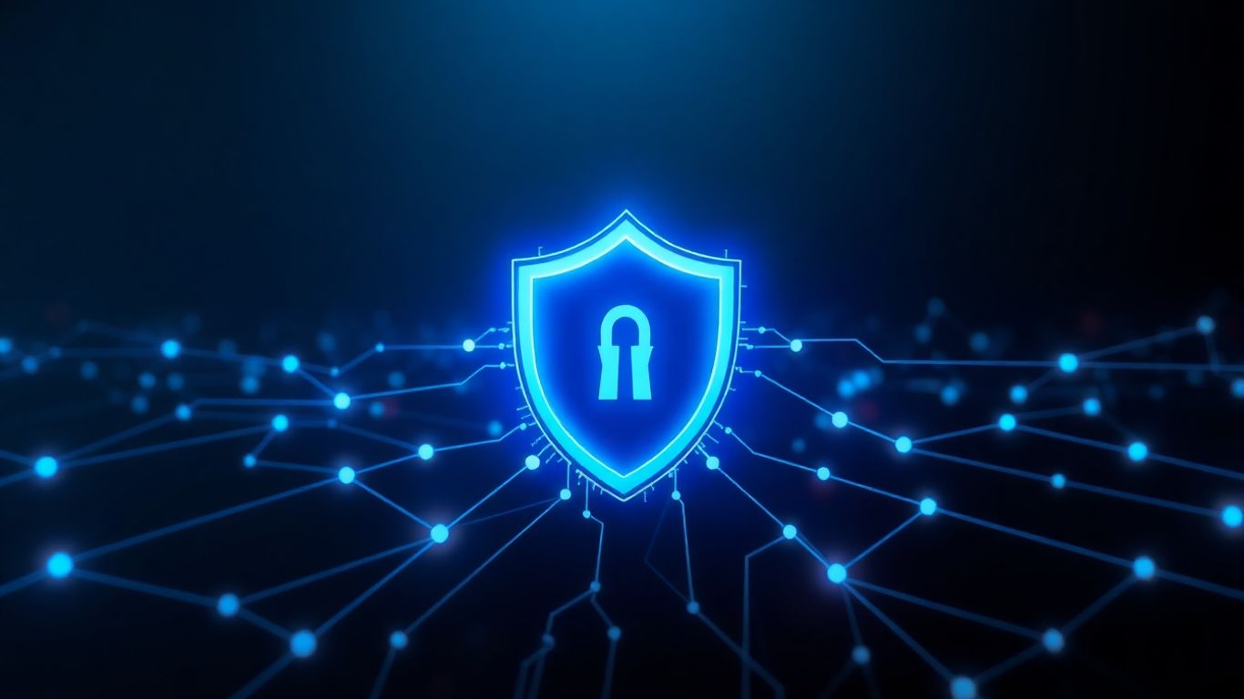 Bouclier numérique protégeant des données interconnectées.