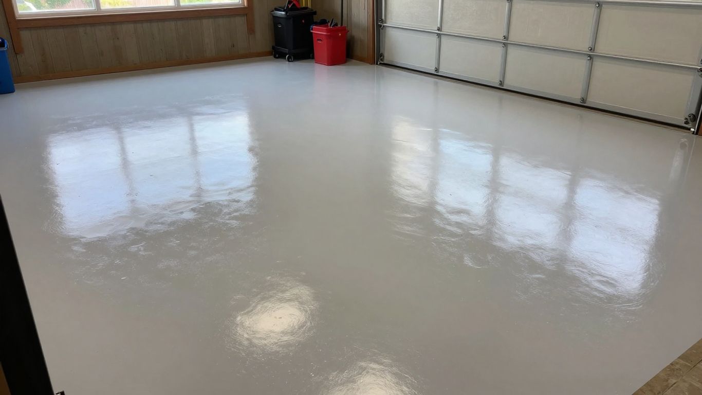 Newly coated garage floor in Monroe, GA