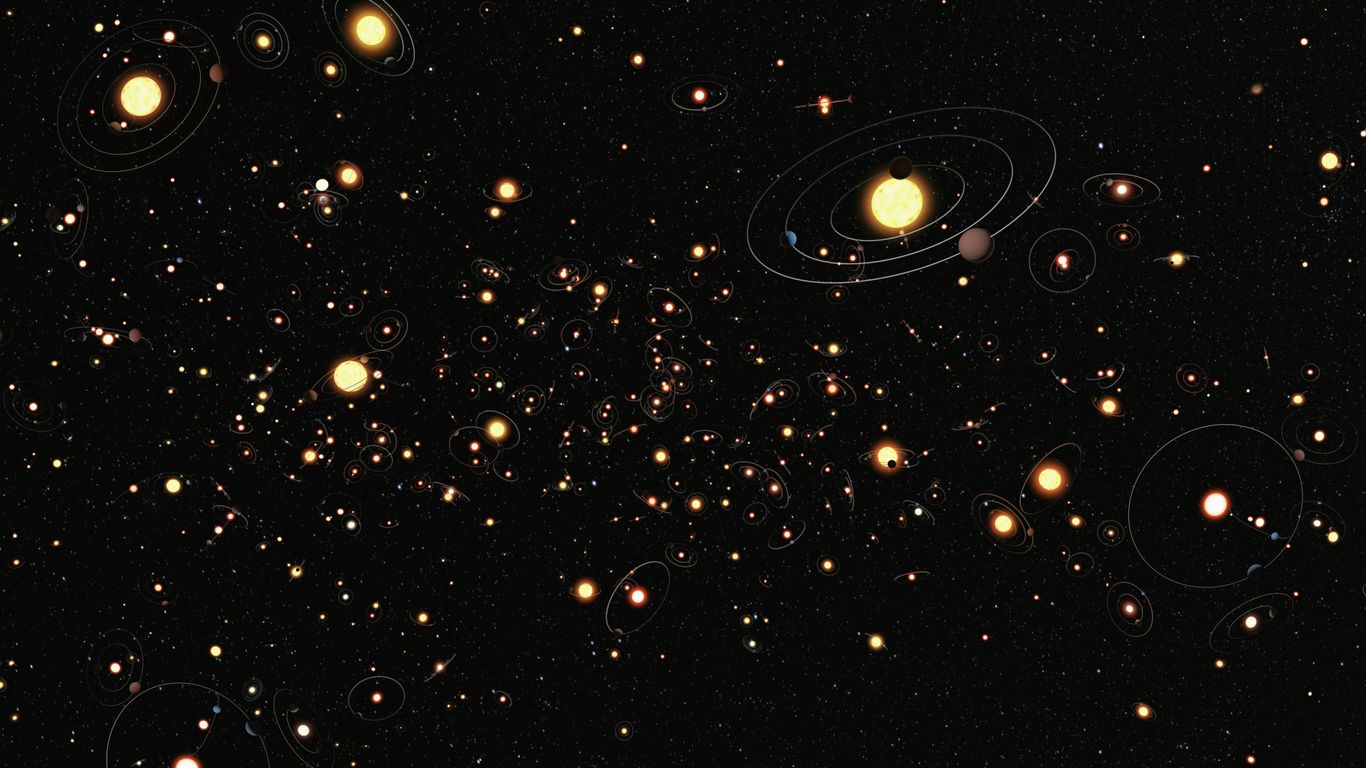 an image of a bunch of planets in the sky