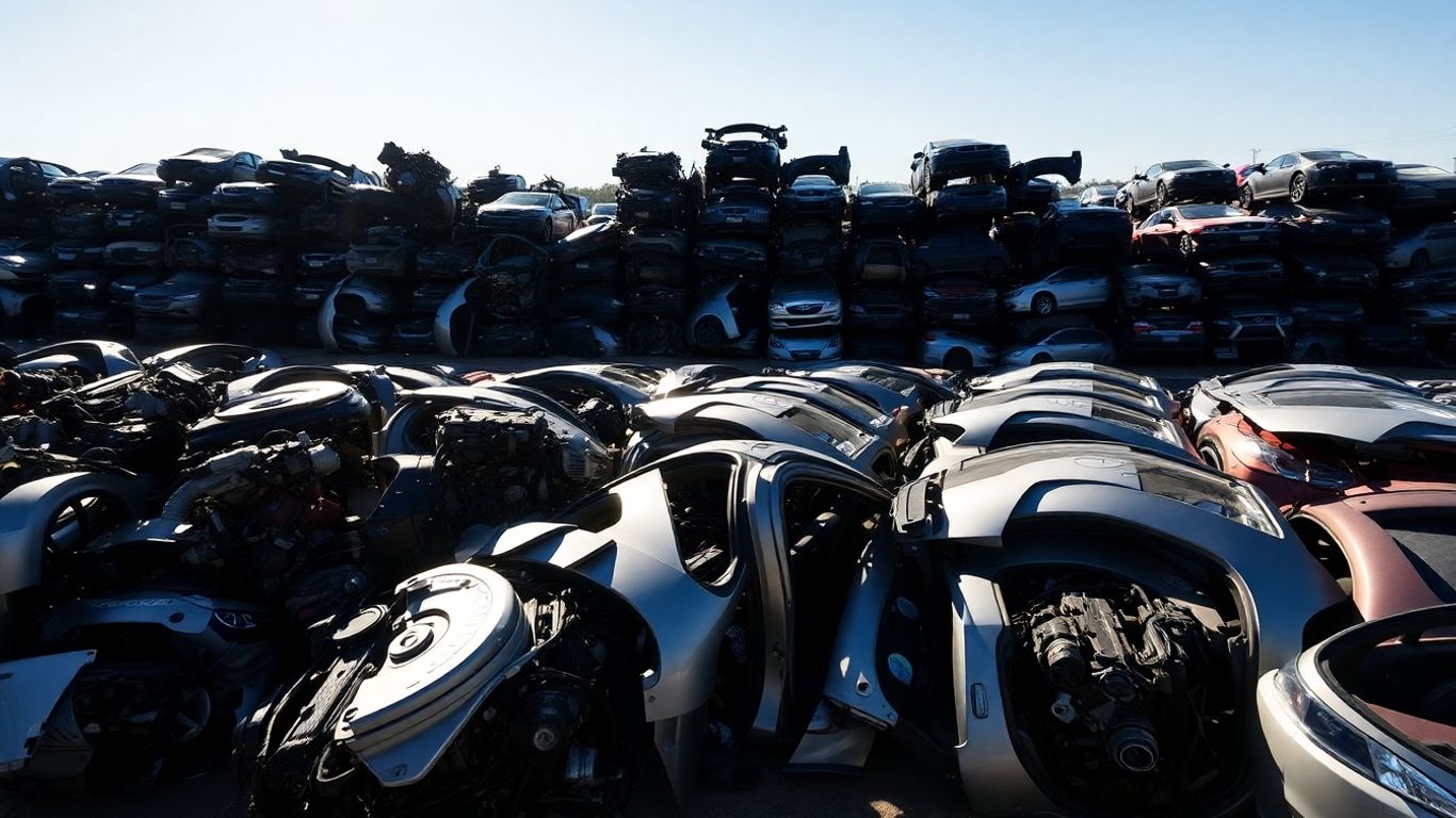 Subaru car parts at an Australian wrecking yard.