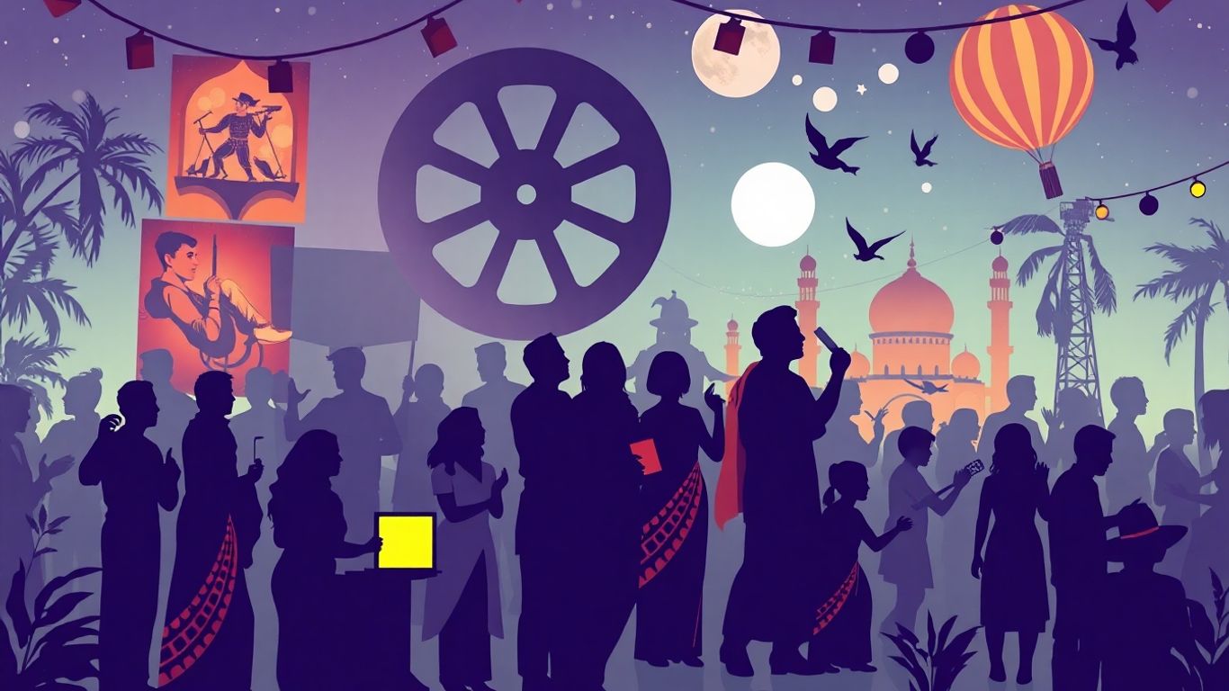 Indian entertainment and cinema cultural context illustration