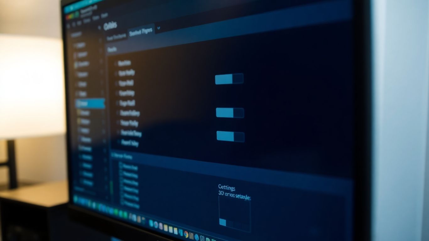 หน้าจอคอมพิวเตอร์แสดงการตั้งค่าซอฟต์แวร์