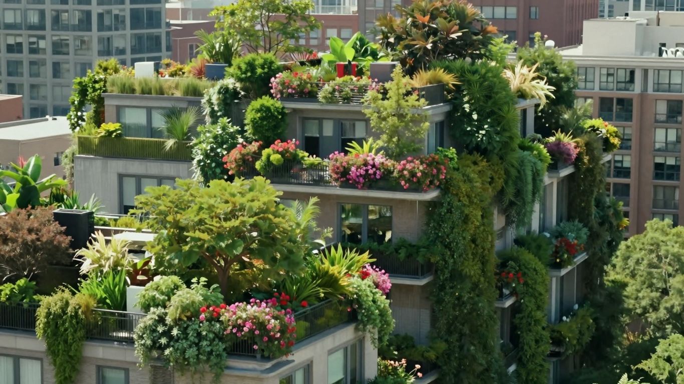 Stadt wird zu einem lebendigen Garten mit viel Grün.