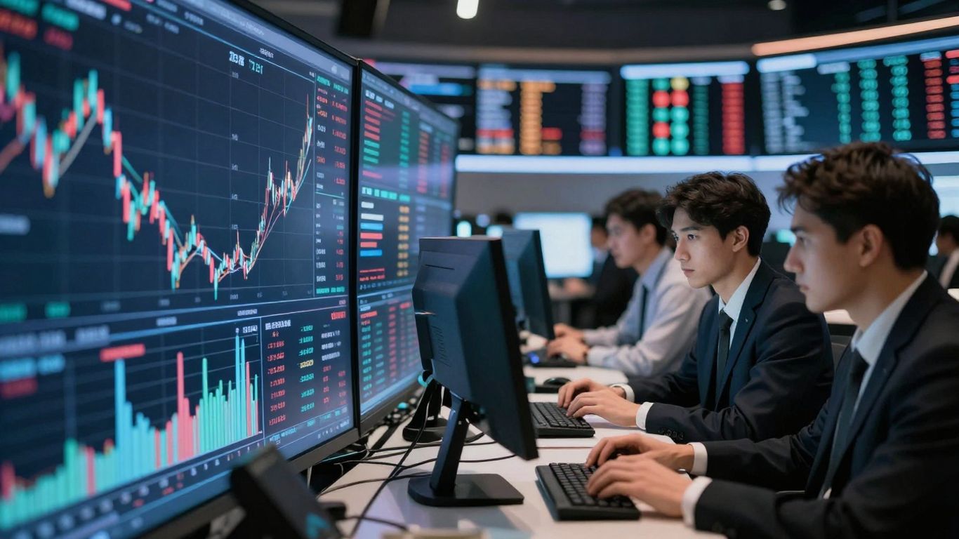 Stock market simulation transitioning to live trading floor.