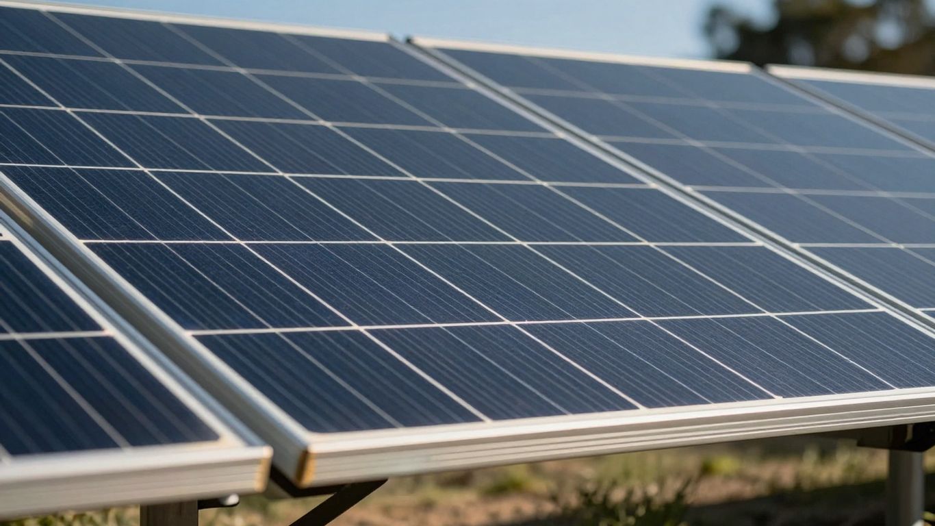 Trina Solar panel under a blue sky.