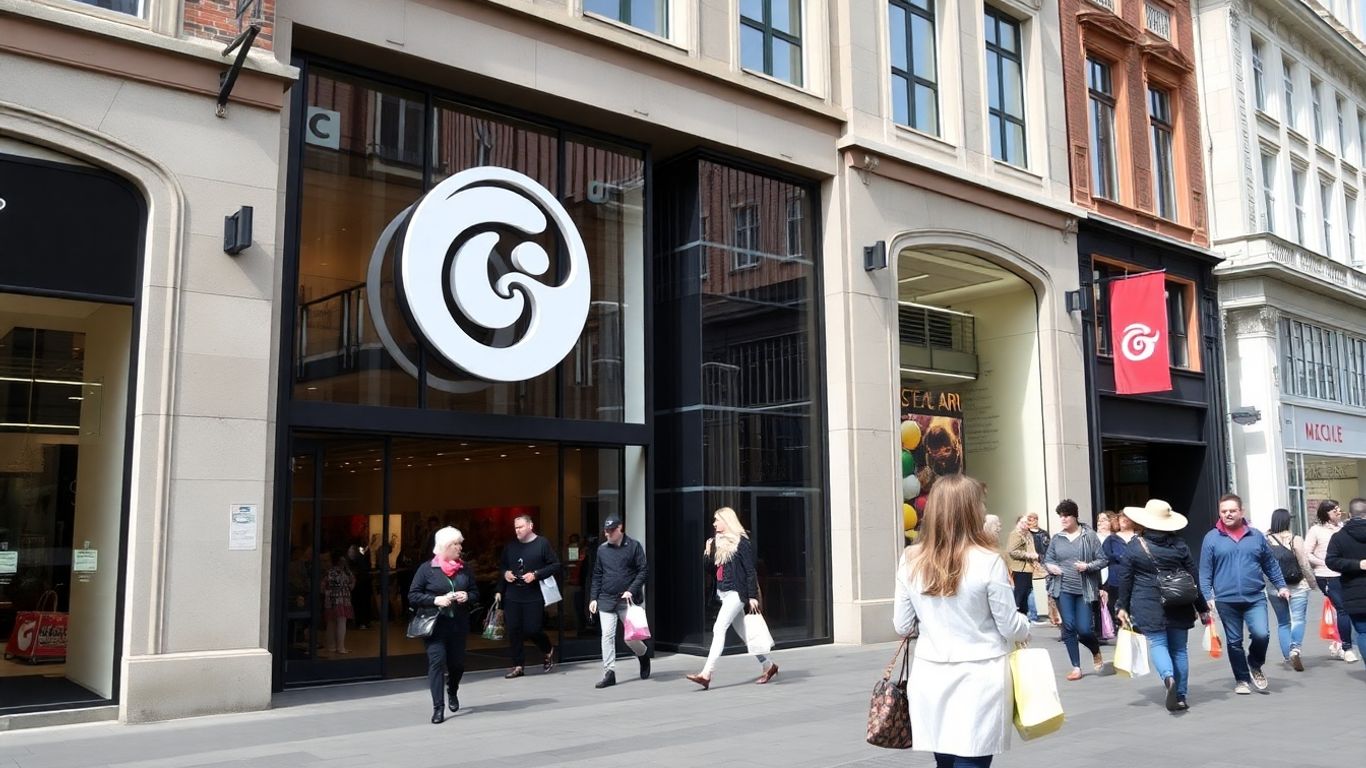 Façade d'un magasin Shein avec des acheteurs dans une ville belge.