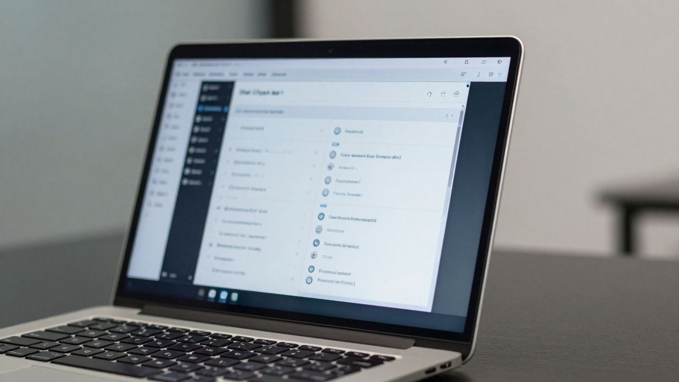 Modern laptop with minimalist digital interface.