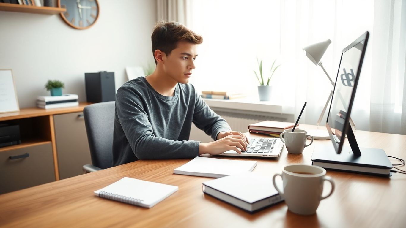 Person typing on laptop for online data entry
