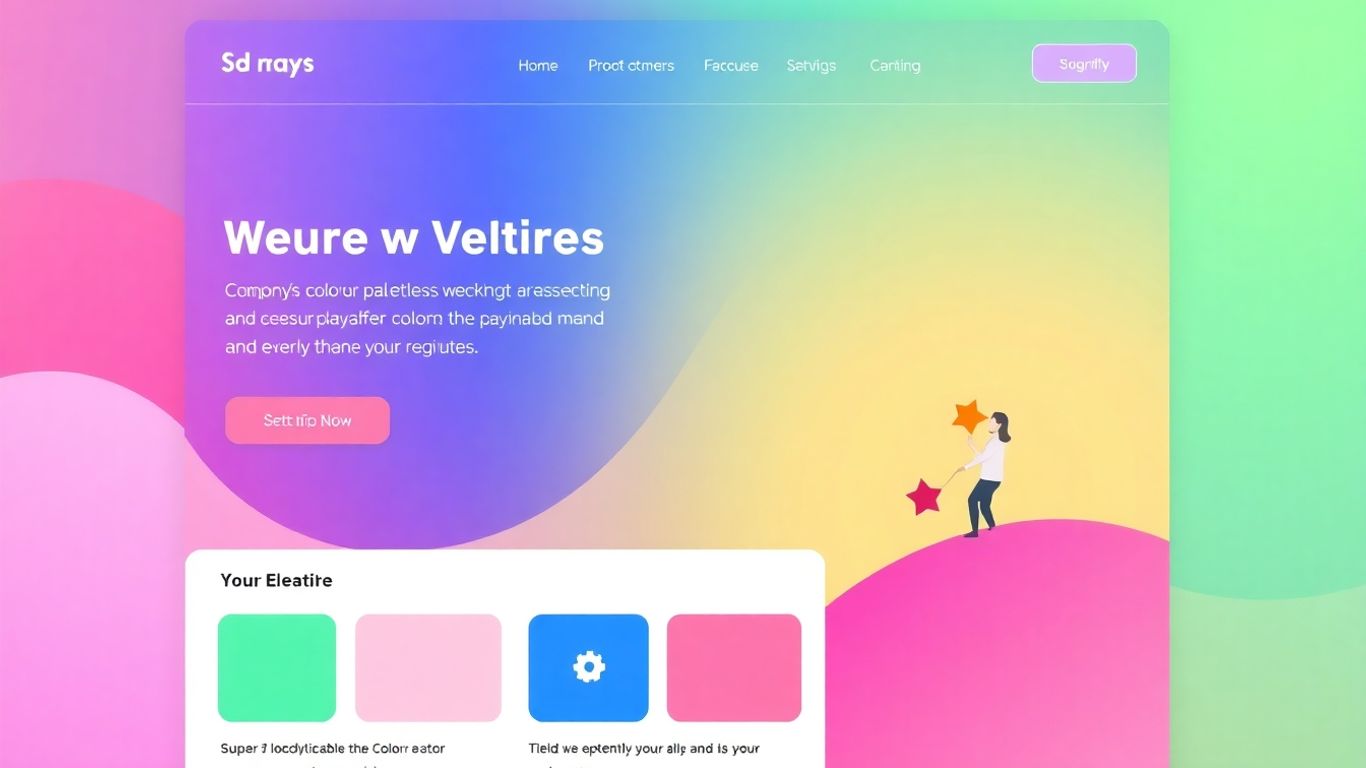 Modern web interface with inviting colors and engaging layout