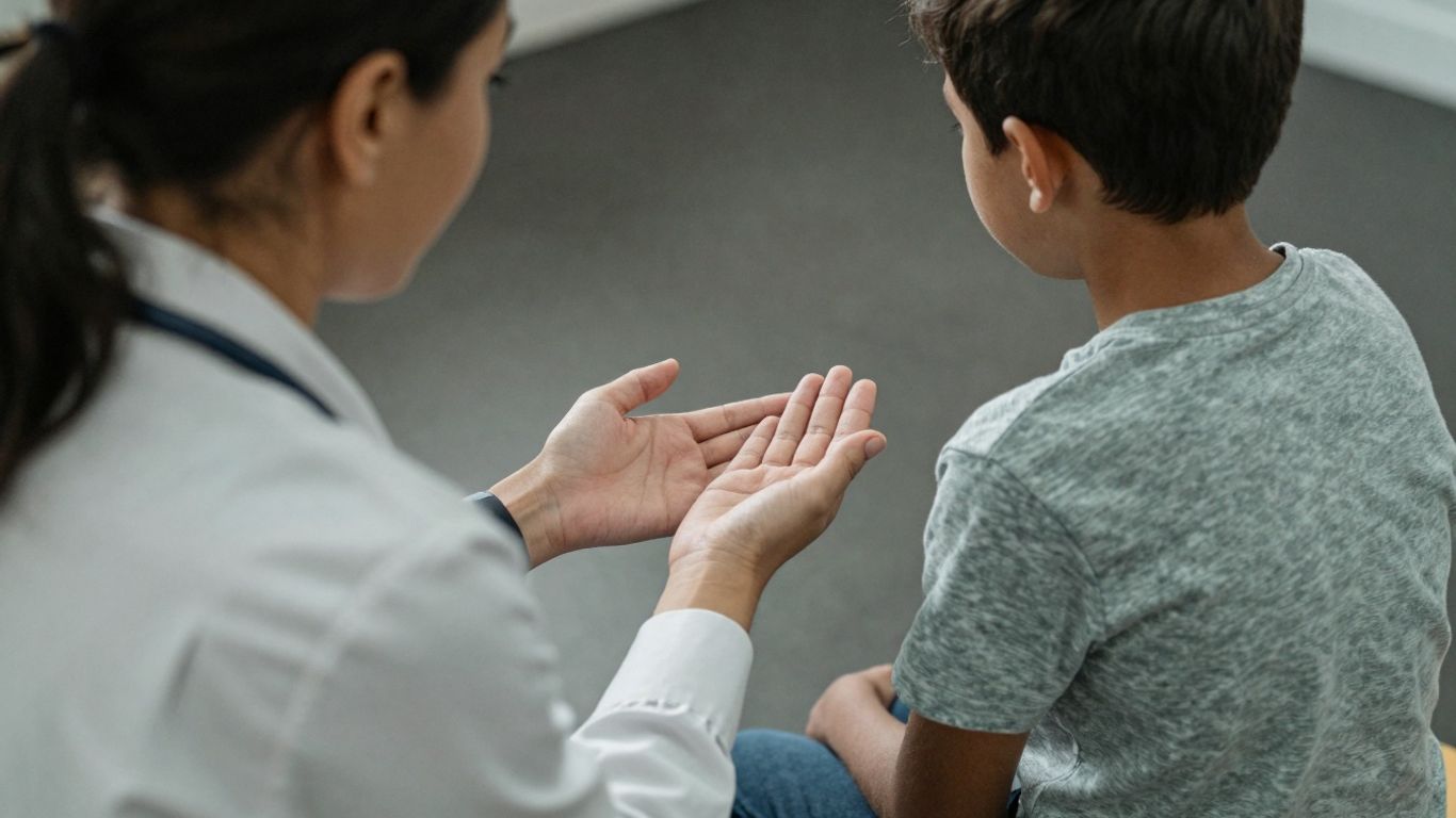 Therapist and child engaged in positive reinforcement ABA.