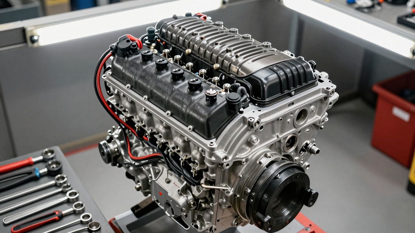 Nissan used engine in a professional setting.