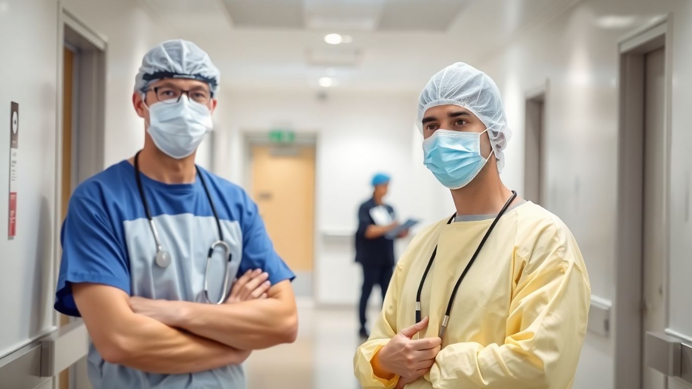 Medic în halat și mască într-un spital modern