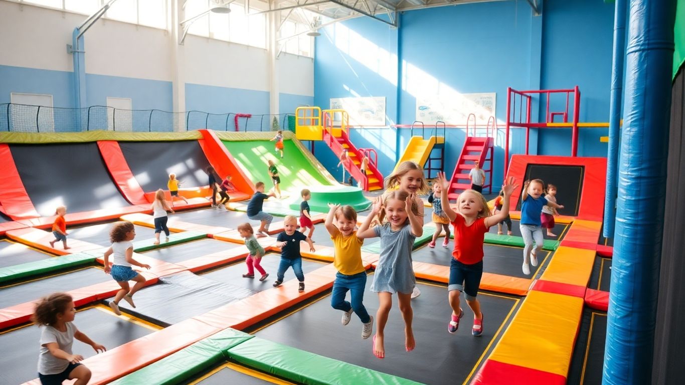 Kids bouncing at Liverpool's best indoor playground.