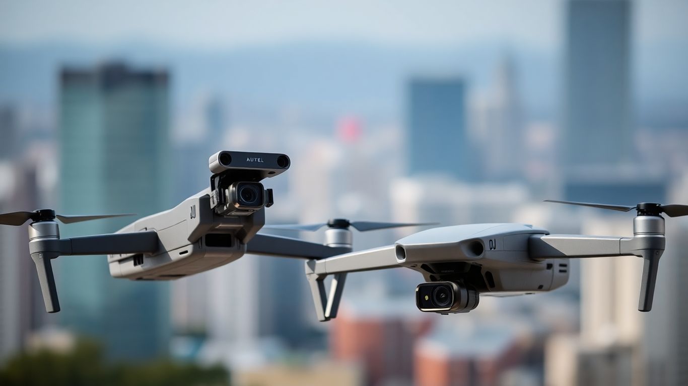 DJI and Autel drones compared visually.