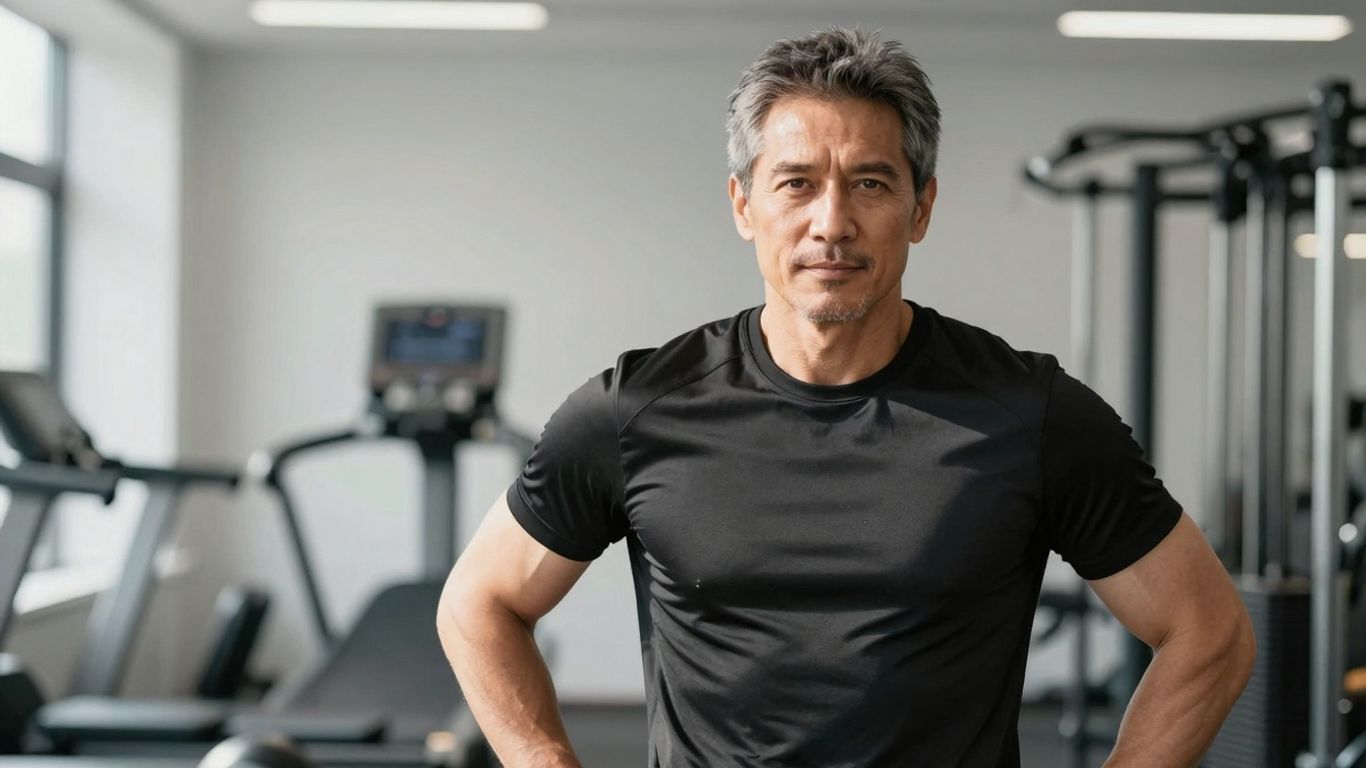 Homem saudável e confiante, com vitalidade e bem-estar.